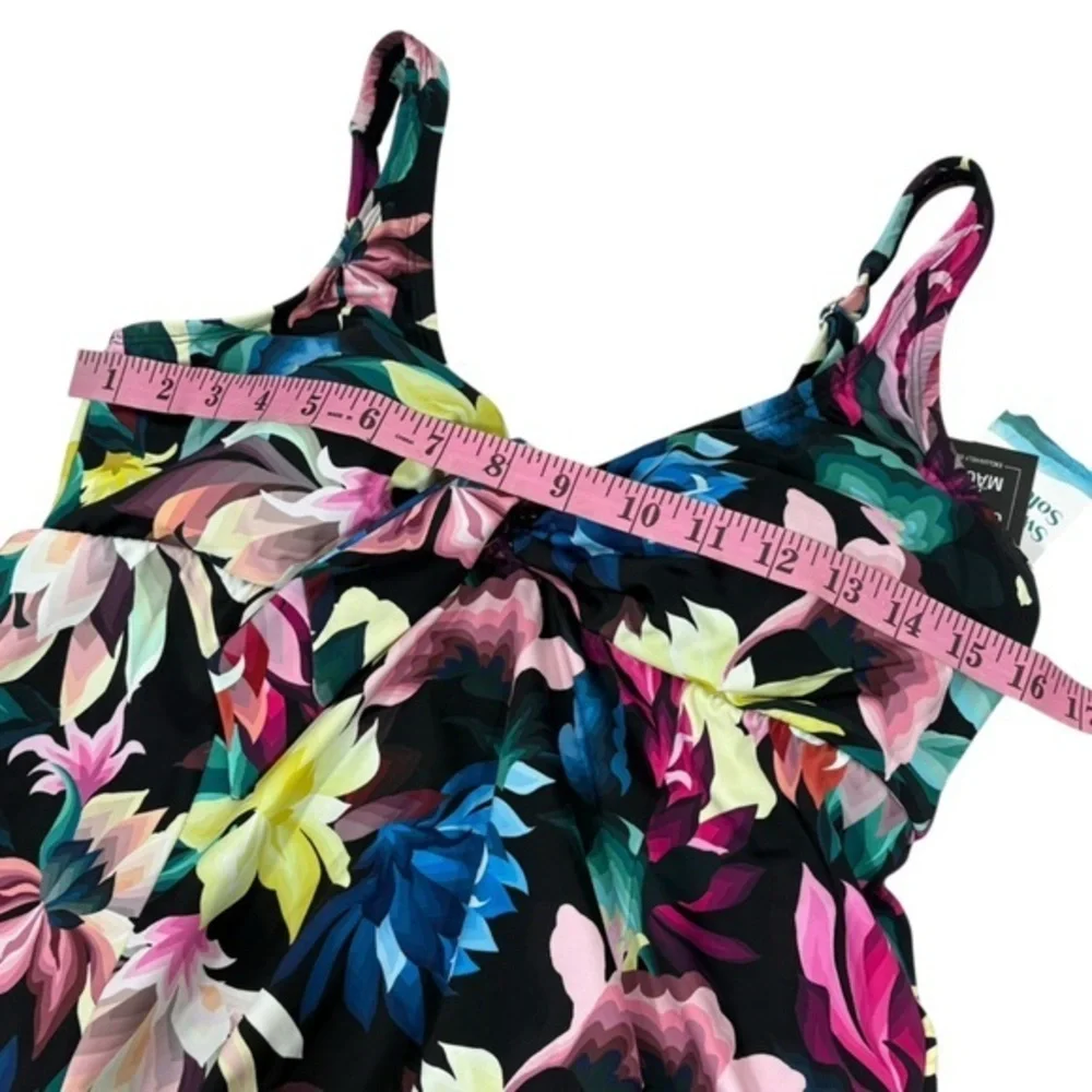 Swim Solutions NWT Women's Bow-Front Swim Dress One piece 12 - Picture 6 of 10